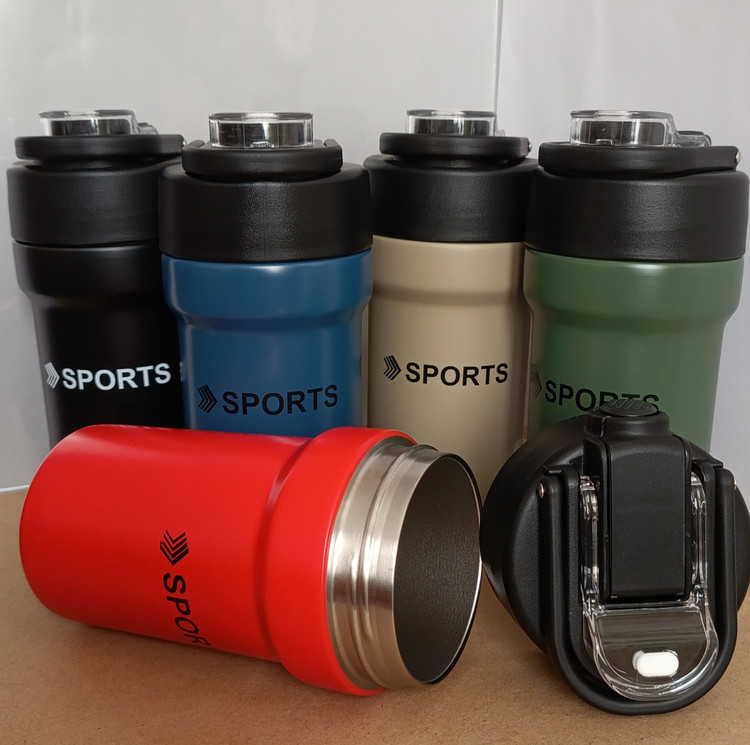 تراول ماگ اسپورت SPORTS در دو سایز ۵۰۰ و ۶۸۰ میل | استیل دوجداره با درب دوحالته | ارسال سریع و مطمئن - SPORTS - تراول ماگ