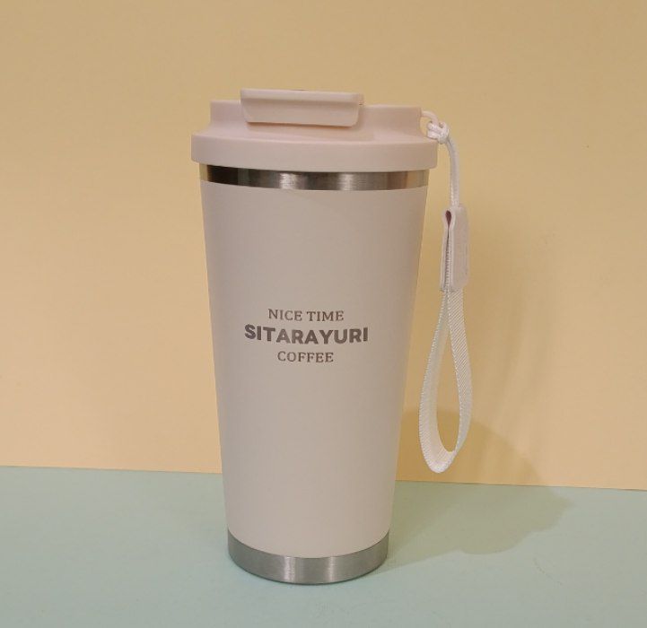 Sitarayouri travel mug با صافی پلاستیکی و بدنه استیل دوجداره