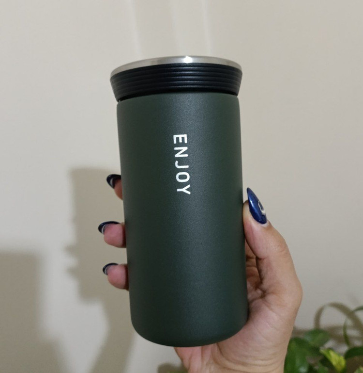 تراول ماگ استیل دوجداره Enjoy مدل SZM در پیچی صافی دار 240 و 300 میلیلیتر ضد نشتی - SZM - تراول ماگ