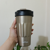 تراول ماگ دسته سطلی کافی coffee شیاردار 500 میل - Coffee - تراول ماگ