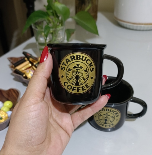 فنجان قهوه استارباکس مشکی طلایی مشکی اسپرسو دابل – فروش تکی - None - ماگ سرامیکی