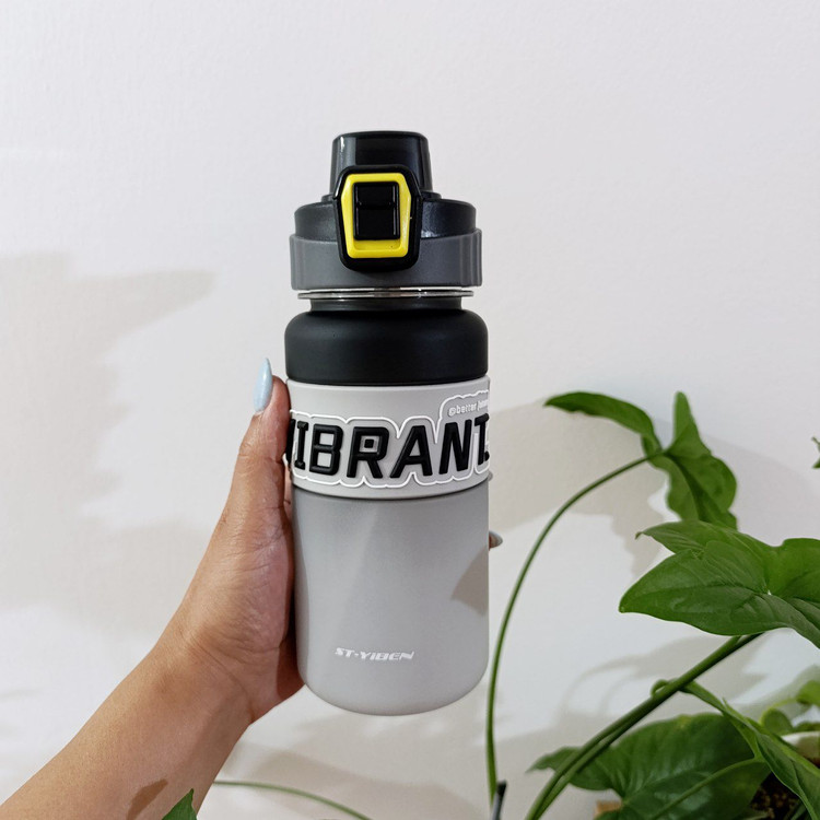 قمقمه مدل ویبرانت ۶۵۰ میل vibrant دسته دار نی دار در دکمه ای قفل دار
