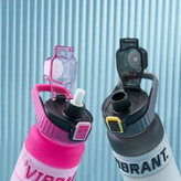 قمقمه مدل ویبرانت ۶۵۰ میل vibrant دسته دار نی دار در دکمه ای قفل دار