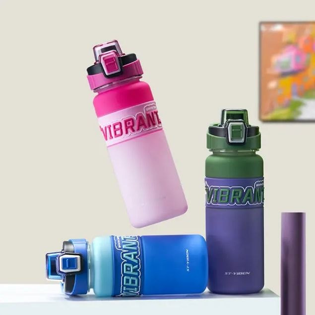 قمقمه مدل ویبرانت ۶۵۰ میل vibrant دسته دار نی دار در دکمه ای قفل دار