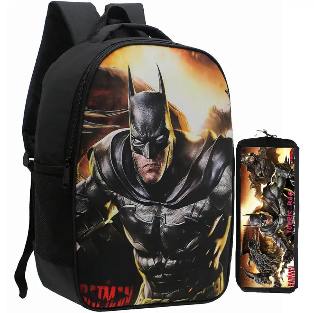 کوله پشتی جامدادی دار batman بتمن توریث TOURIS با رویه مخمل ضد آب و بندهای قابل تنظیم