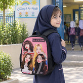کوله پشتی بلک پینک توریث TOURIS با رویه مخمل ضد آب و بندهای قابل تنظیم همراه با جامدادی